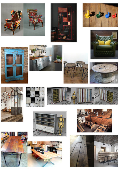 Professional Mood boards showing interior design concepts for commercial spaces
